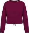 NS429 Native Spirit Ladies Oversized Cropped Sweatshirt Cherry Purple colour image
